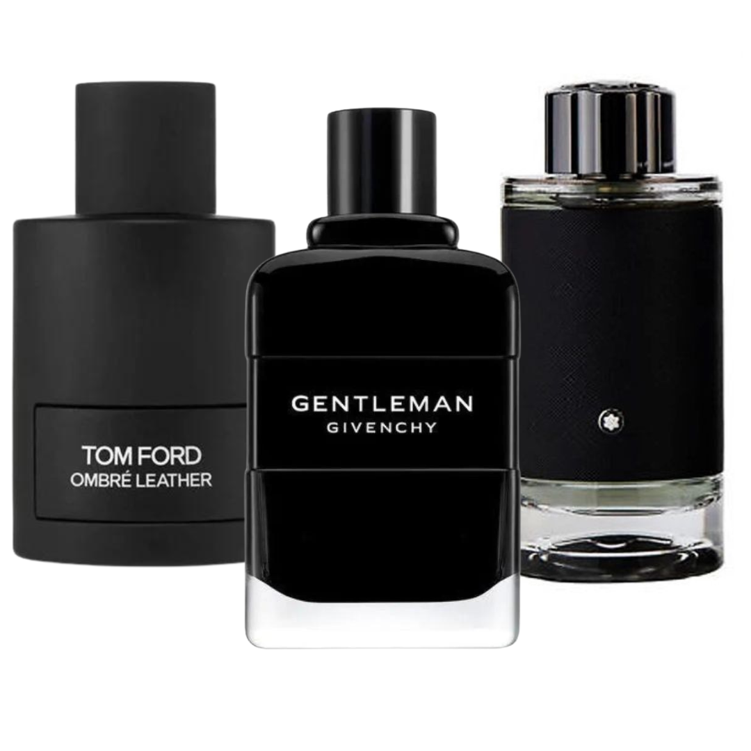 Conjunto com 3 Perfumes: Tom Ford Ombre Leather, Givenchy Gentleman, Montblanc Explorer (Eau de Parfum)