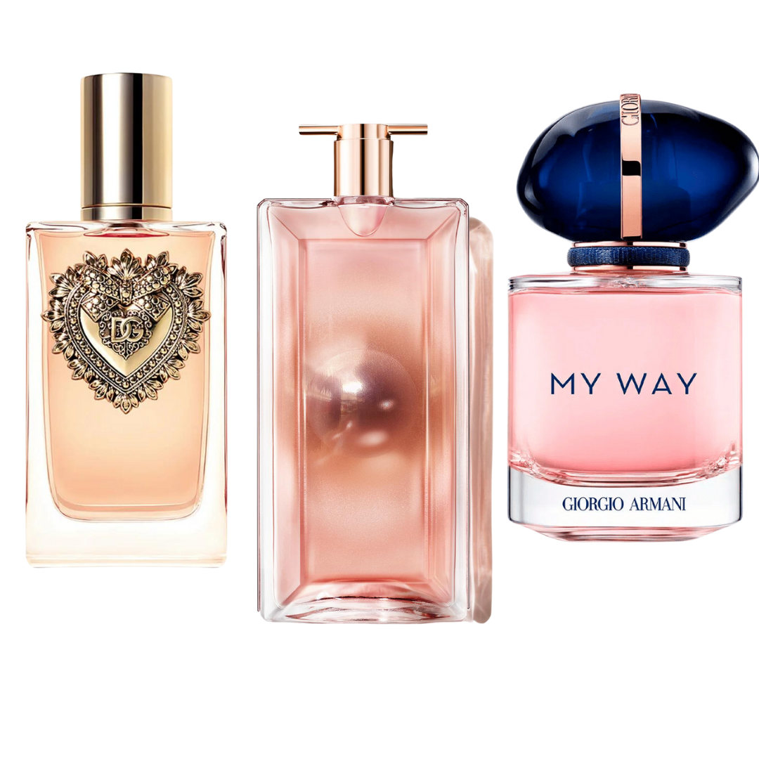 Conjunto com 3 Perfumes: Dolce & Gabbana Devotion, My Way Giorgio Armani, Lancôme Idôle (Parfum Água)